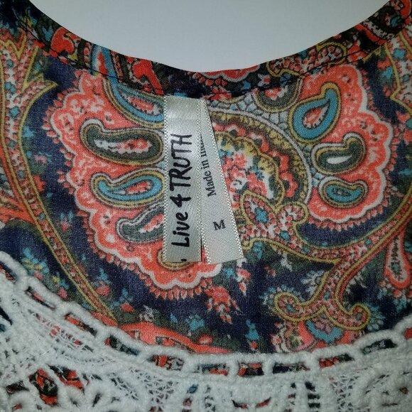 Live 4 Truth Sleeveless Paisley Blouse Medium - Picture 10 of 14